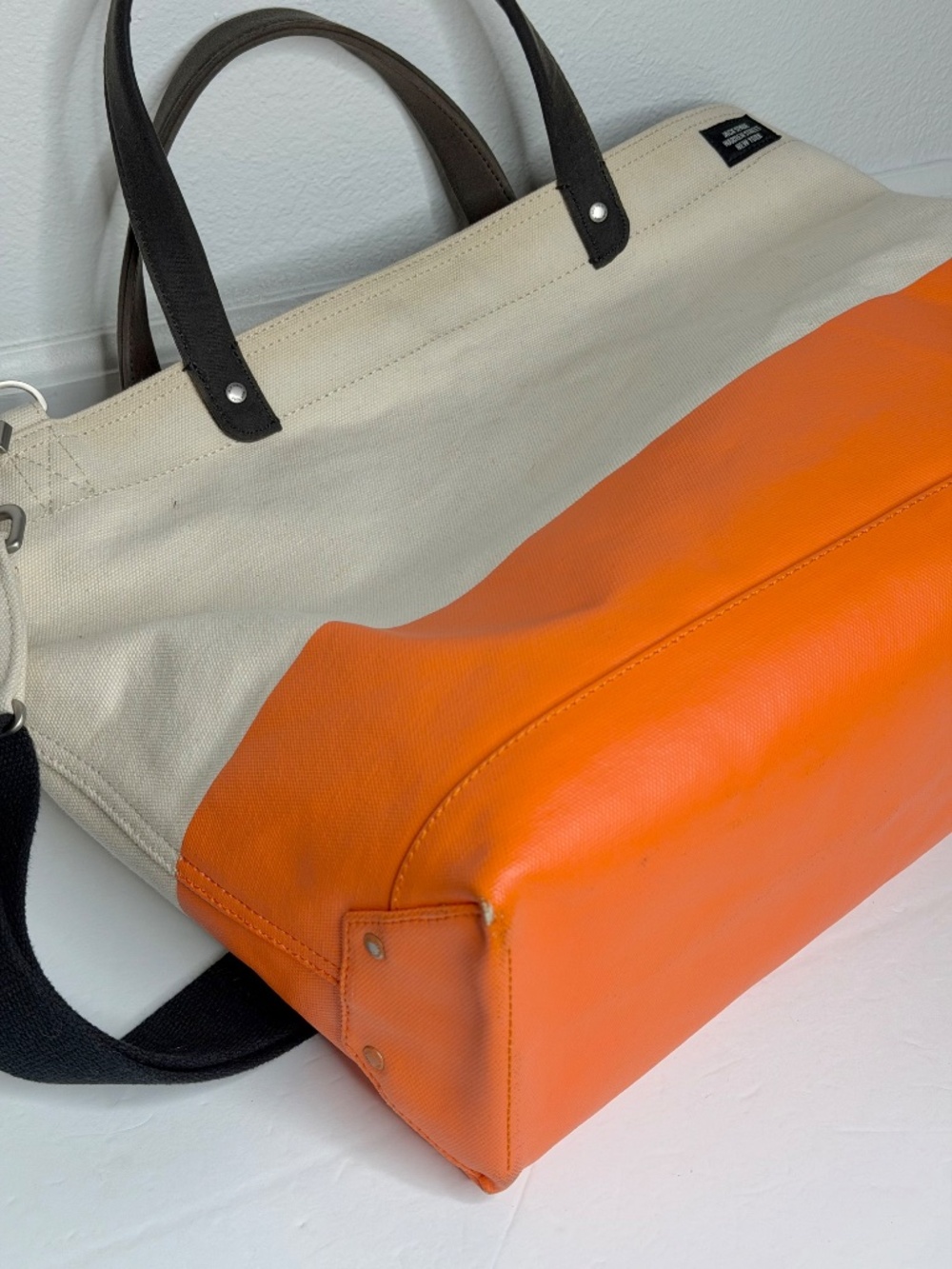Kate Spade Jack Spade Industrial Canvas Coal Bag Travel weekender Tote Zip - Picture 8 of 16